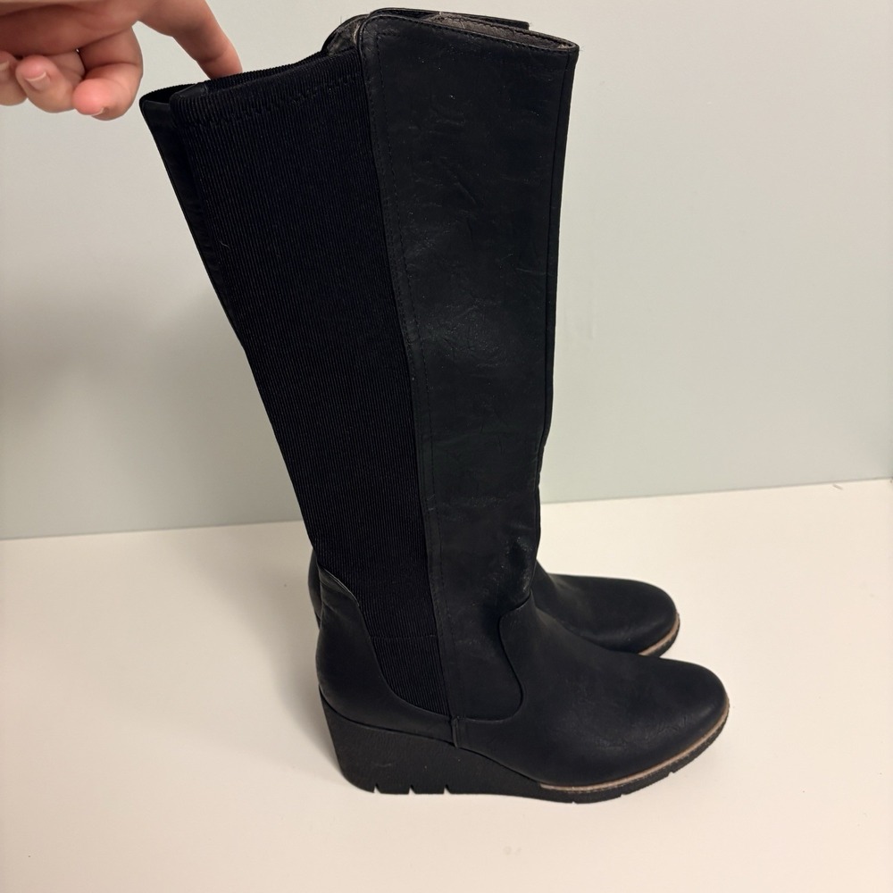 Dr Scholl Lindy Knee-High Boots Size 11 M Classic Wedge Boot